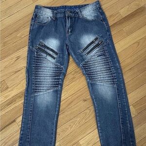 Men's Distressed Blue Skinny Jeans